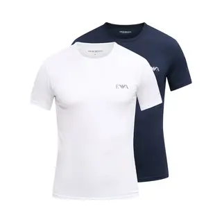 Emporio Armani Herren T-Shirts Blau Baumwolle & Mix Unifarben