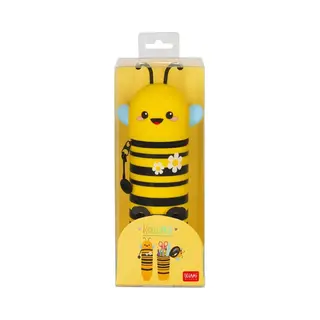 Legami Federmäppchen 2-in-1 Bee, 22 x 6.3 cm, weiches Silikon