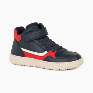 Geox J Theleven Boy Sneaker, Navy/Red, 36 Eu