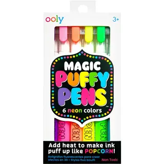 Ooly - Magic Puffy Pens – Set Van 6 Neon 3D Stiften – Magische Puff-Inkt – Creatief Tekenplezier Voor Kinderen Vanaf 3 Jaar