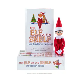 The Elf On The Shelf Cadeau Set, Jongen Franstalig 27x18, 5 Cm, Geschenkset Met Scout Elf Pop En Voorleesverhaal Met Adoptiecertificaat, In Kartonnen