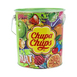 Chupa Chups Fruit Tin - Snoep - O.a. Kersen, Aardbei, Appel En Sinaasappelsmaak - 1x150stuks