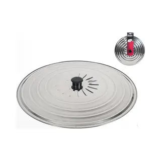 Gerimport Universele Spatdeksel/pannendeksel Voor Pannen - Rvs - D36 Cm - Kookpannen Accessoires