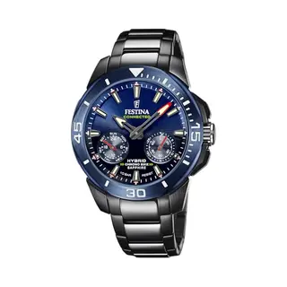 Festina Herren Hybrid Smartwatch Connected Aus Edelstahl 316L Schwarz - Analog - Wasserdicht Bis 10 Atm F20647/1 - Musiksteuerung, Schrittzähler,