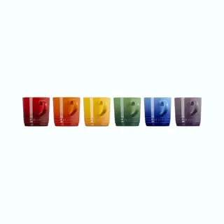 Le Creuset Aardewerk Regenboog Koffie Cappuccino Mokken | 200ml | 6 Stuks