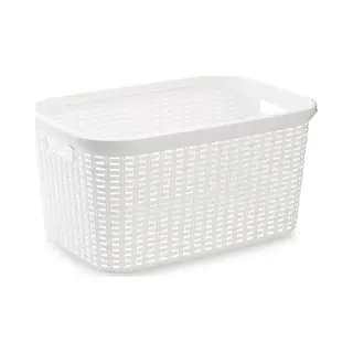 Plasticforte Wasmand - 35 Liter - Rotan - Wit - Kunststof - 53 X 36 X 26 Cm