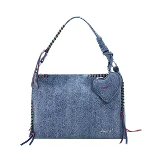 Desigual, Grote Denim Hartentas, Dames, Katoen, Blauw, U