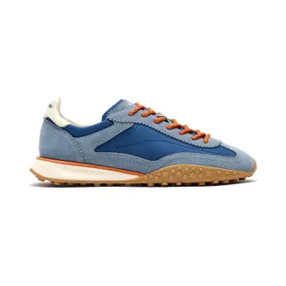HOFFvoor Mannen. 22559002 Bridge Mkii Leren Sneakers Blauw (45), Leer, Plat, Veters, Casual