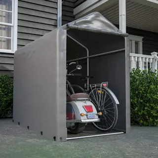 Fietsgarage Gereedschapsschuur 187x100x160 Cm, Tuinhuisje Garage Tent Opbergtent, Donkergrijs