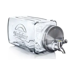 Orion - Glazen Drankdispenser - 3, 5 L - Voor Koelkast - Zilveren Kraantje