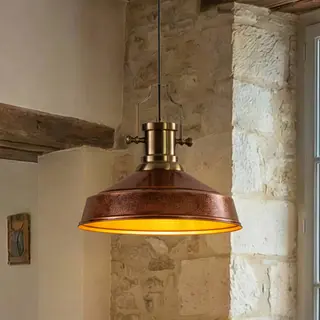 Bamyum Asletl Pendant Light Vintage Metal 40 Cm, Lamp Shades Ceiling, Kitchen Lights Ceiling E27, Industrial Lamp Shades Ceiling, Metal Pendant Light