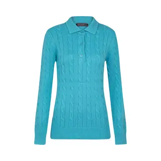 Felix Hardy Gebreide Polo Trui - Polo Kraag - Sweater Dames Babyblauw - L