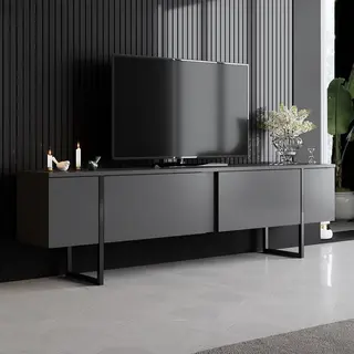 Calicosy Tv-meubel Met 2 Opklapbare Deuren, L 180 Cm, Luxe, Spaanplaat, Eigentijdse Stijl, Voor Woonkamer, 180 X 30 X 50 Cm (l X B X H)