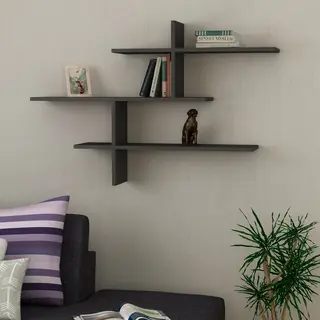 Woody Fashion 776HMS1727 stelling Aanpasbare stelling Muur gemonteerd Deeltjes-board Antraciet
