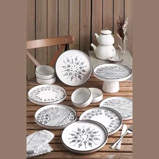 Asir - Ontbijtset - 11 Stuks - Zwart - Keramiek
