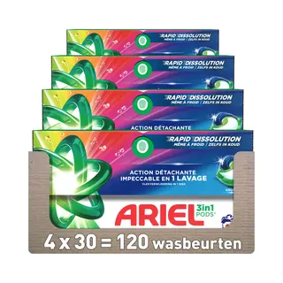 4x Ariel 3in1 Wasmiddel Pods Color 30 Stuks