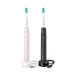 Philips Sonicare 3100 series 3100 series HX3675/15 2x Elektrische Schallzahnbürsten - Schwarz/Rosa