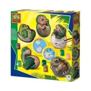 Ses Creative 01411 Gips Gießen Bastelset Dino-Eier - Kreativset für Kinder