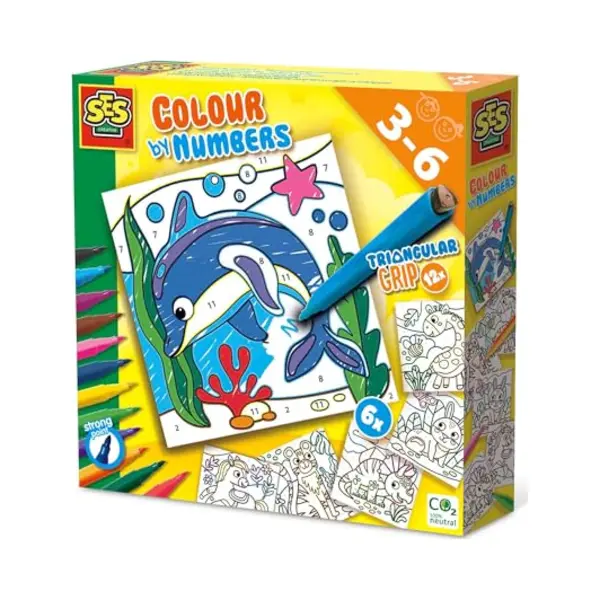 Ses Creative Colour by numbers - Triangular grip colouring pens thumbnail