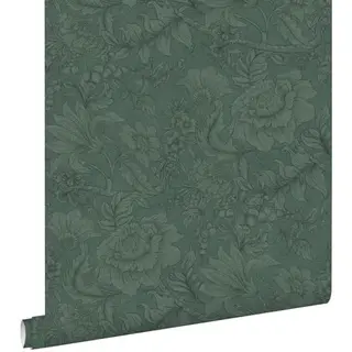 ESTAhome Behang Bloemmotief Donkergroen - 53 Cm X 10.05 M - 139793
