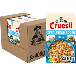Quaker Cruesli Zero Sugar Added Noten - Ontbijtgranen - 6 X 400 Gram