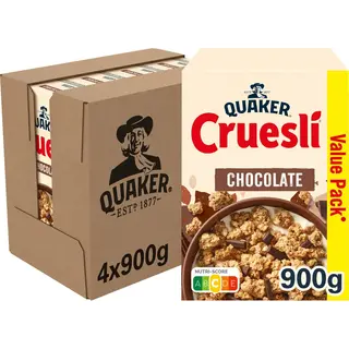 Quaker Cruesli Chocolade - Ontbijtgranen - 4 X 900 Gram