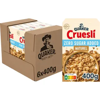 Quaker Cruesli Zero Sugar Added Naturel - Ontbijtgranen - 6 X 400 Gram