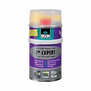 Bison 2K Expert Polyurethaanlijm Set 900 G, Supersterke 2-componentenlijm, (zee)watervaste Lijm, Bestand Tegen Extreme Omstandigheden, Makkelijk In