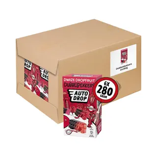Autodrop - Snoep - Dwaze Dropfruit Dubbeldekkers - 6 Doosjes - 280 Gram