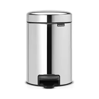 Brabantia GG172 Poubelle à Pédale Newicon avec Seau en Plastique, 3 L - Acier Brillant