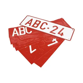 Carpoint Nummerplaat 34 X 11 Cm Aluminium Rood/wit