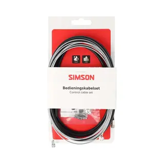 Simson Remkabel Set Universeel 2 Nippels Rvs Zwart