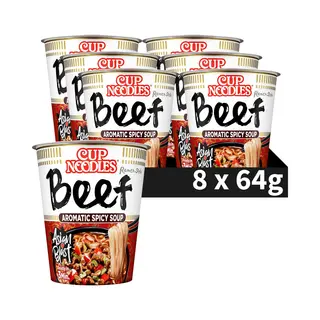 Nissin Cup Noodles - Five Spices Beef Noedels - Instant Noodles - 8 Stuks