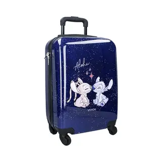 Vadobag Stitch Angel Aloha Hard Abs Suitcase Trolley For Children - 4 Wheels - Extendable Handle - 46x33x21 Cm - 31 Litres - Dark Blue