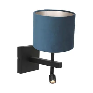 Steinhauer - Wandleuchte - Stang - Schwarz - Metall Veloursstoff
