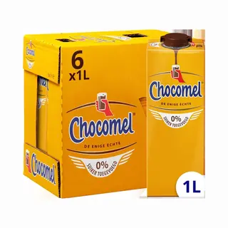 Chocomel Chocolademelk 0% Toegevoegde Suiker - Houdbaar - 6x1L - Voordeelverpakking