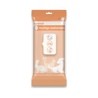 Sanimal Vochtige Washandjes 7 Stuks