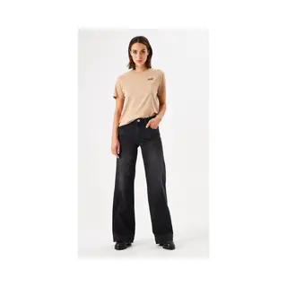 Garcia, Vrouwen, Jeans, Celia Wide Dames Wide Fit Jeans Zwart - Maat W33 X L32, Zwart, (W33/L32)