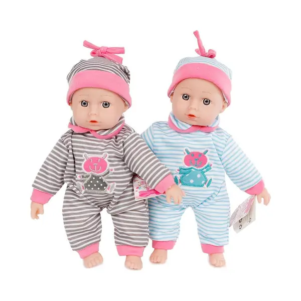 Magni Speelgoed Amsterdam Babypop Meisje 26 Cm Grijs/roze thumbnail