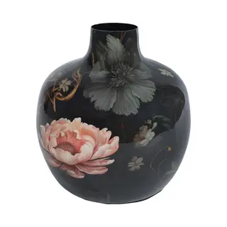Gifts Amsterdam Vaas "Pigeon" M Zwart Bol Metaal 18x18x18cm