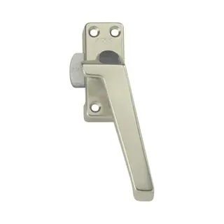 Axa Raamsluiting (model 3308) Aluminium Champagne, Afsluitbaar Met Drukknop, Rechts Naar Buiten Draaiend.