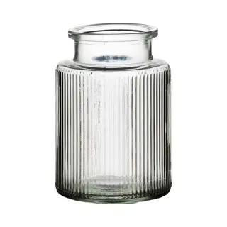 Hakbijl Glass Bloemenvaas Denise - Transparant - Glas - D11 X H16- Decoratie - Vazen