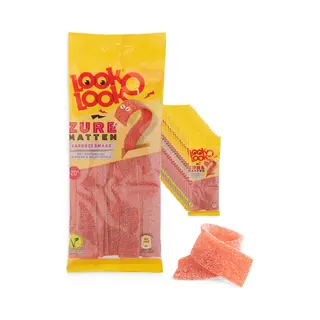 Look-O-Look Look O Look Zure Streken - Snoep - Aardbei - Vegan - 1x18stuks