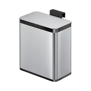 Eko - Puro S Food Waste Caddy 7 Liter - Stainless Steel Plastic - MatRVS, Zwart - Prullenbak