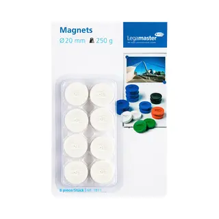 Legamaster magneet 20mm wit 8st blister
