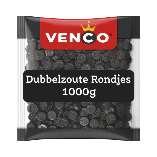 Venco Dubbel Zoute Rondjes - Zoute Drop - 1000g thumbnail