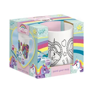 Totum Unicorn Inkleur Mok Beker Beschilderen Speelgoed Meisjes - Knutselset Keramiek Incl Verfstrip En Penseel - Knutselen Cadeau Tip