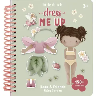 Little Dutch Sticker- En Aankleedboek Dress Me Up Rosa, Fairy Garden - Bambolino Toys Creatief Speelgoed - Cadeau Tip