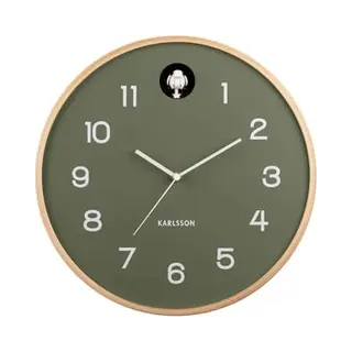 Karlsson Natural Cuckoo Analoge Uhr Rund Grün