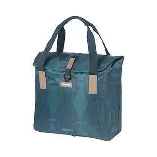 Basil Elegance Fahrradshopper – 20–26 Liter – Estate Blau – 13×36×33 Cm – Mit Wasserabweisendem Faltverschluss